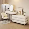 Cassettiera a sei cassetti in legno massello rivestita in tessuto - Nuovo modello bianco 100 - Tavolo cabi