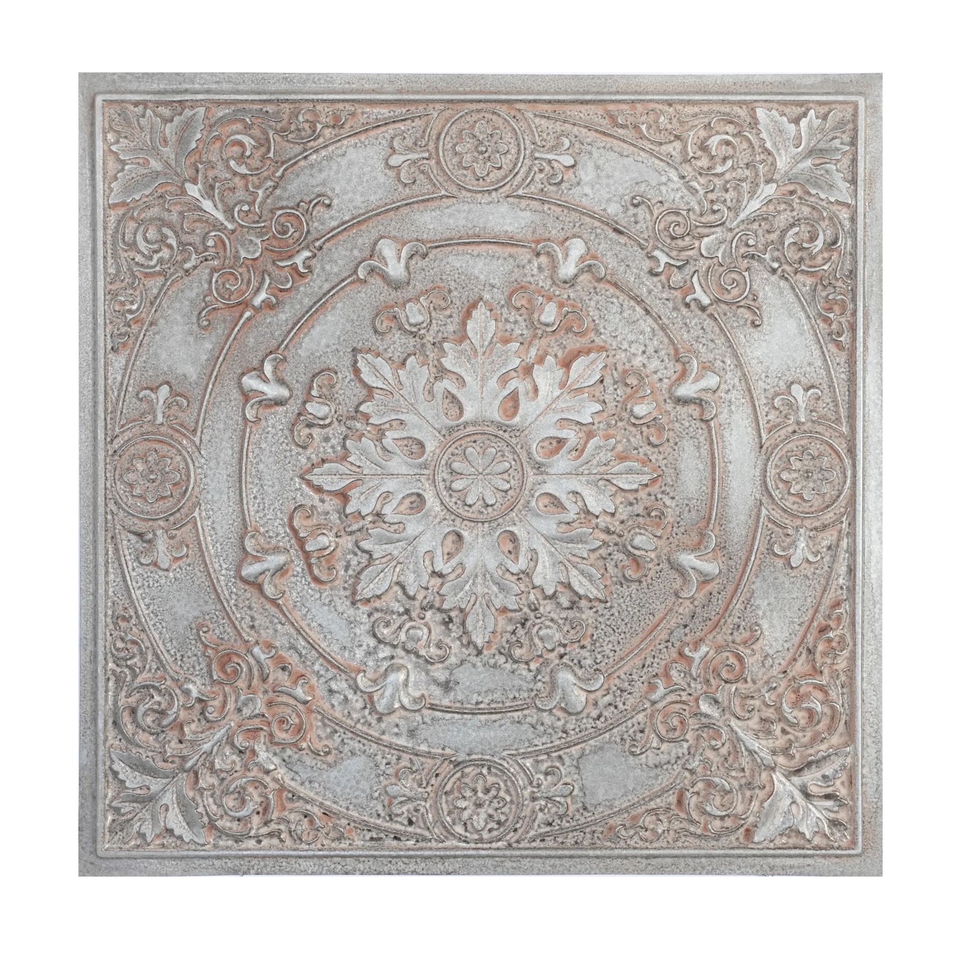 Tin ceiling tiles faux painted color night club wall panel PL18 Weathered iron
