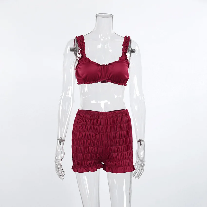 2026 New Satin High-end Long Sleeve Nightgown, Lingerie Shorts, and Pajama Three-piece — detail