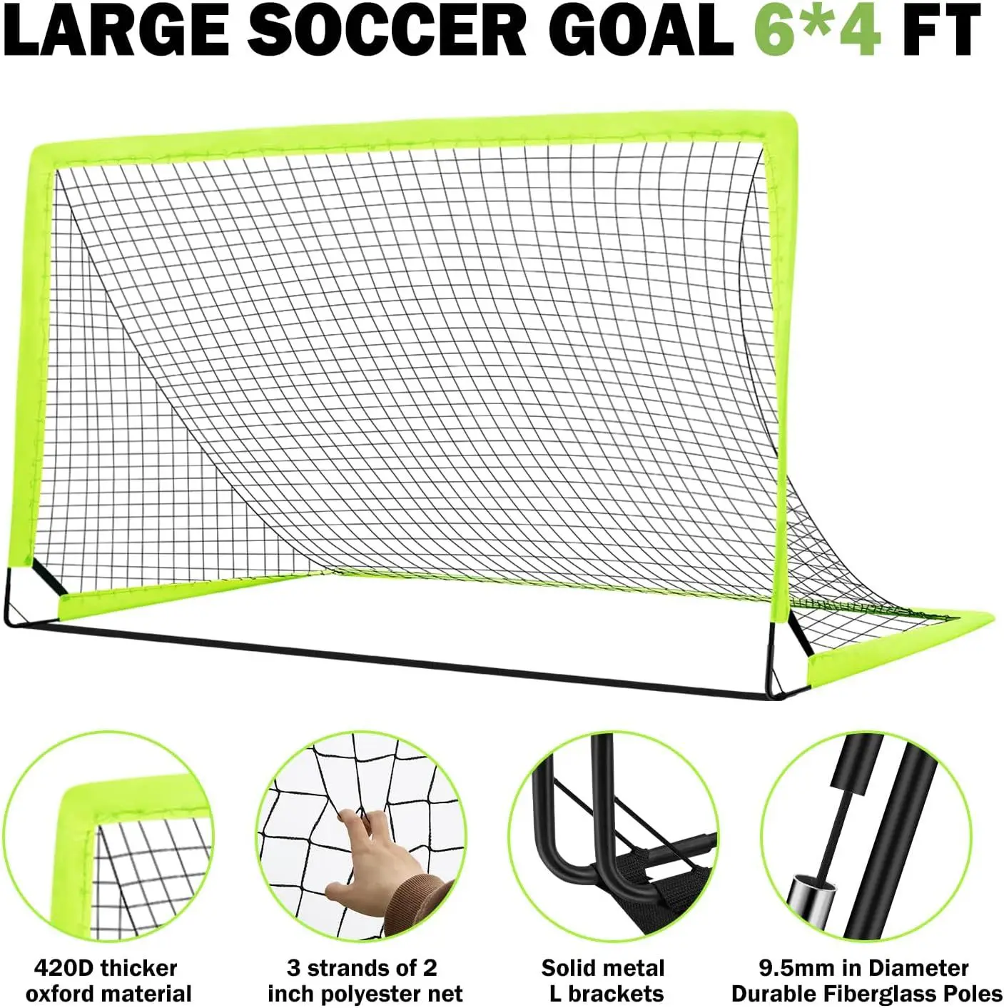 Factory Portable Soccer Goal Net For Kids Adults Pop Up Extra Stakes Training Cones Speed Agility Ladder With ball Carry Bag manufacture