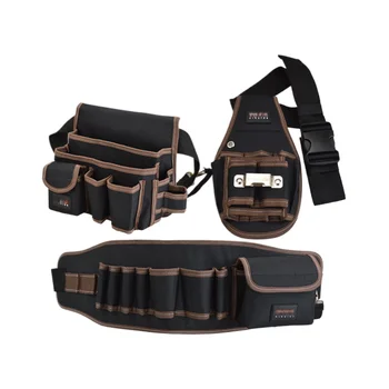 1680D Polyester Heavy-Duty Electrical Waist Belt Tool Bag Square Shape Construction Work Kit Organized Tools Storage Holder