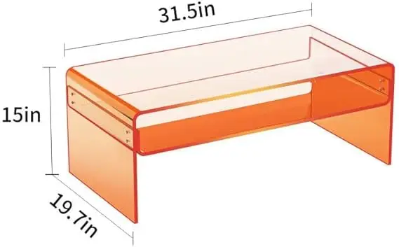 Bijzettafel, nachtkastje metaal glanzend effect oranje