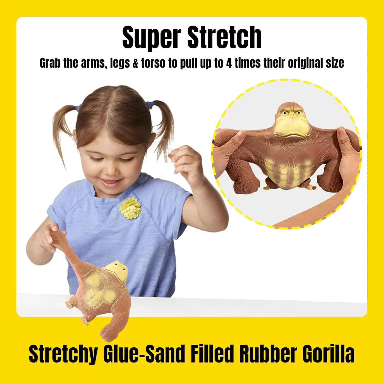 Squishy Monkey Toy, Stretch Gorilla Toy, Latex Gorilla Soft