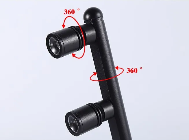 12V 220V 110V Customized Vertical Pole Mini Led Flexible Spot Light 2W 3W 4W 5W Jewelry Rotating Led Display case Lighting