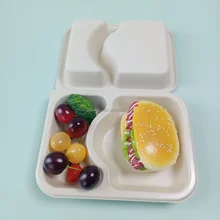 Prepared Meal Delivery Food Containers Made From Sugarcane Laminated with CPET/PLA Film Can Be Heat sealed and Ovenable