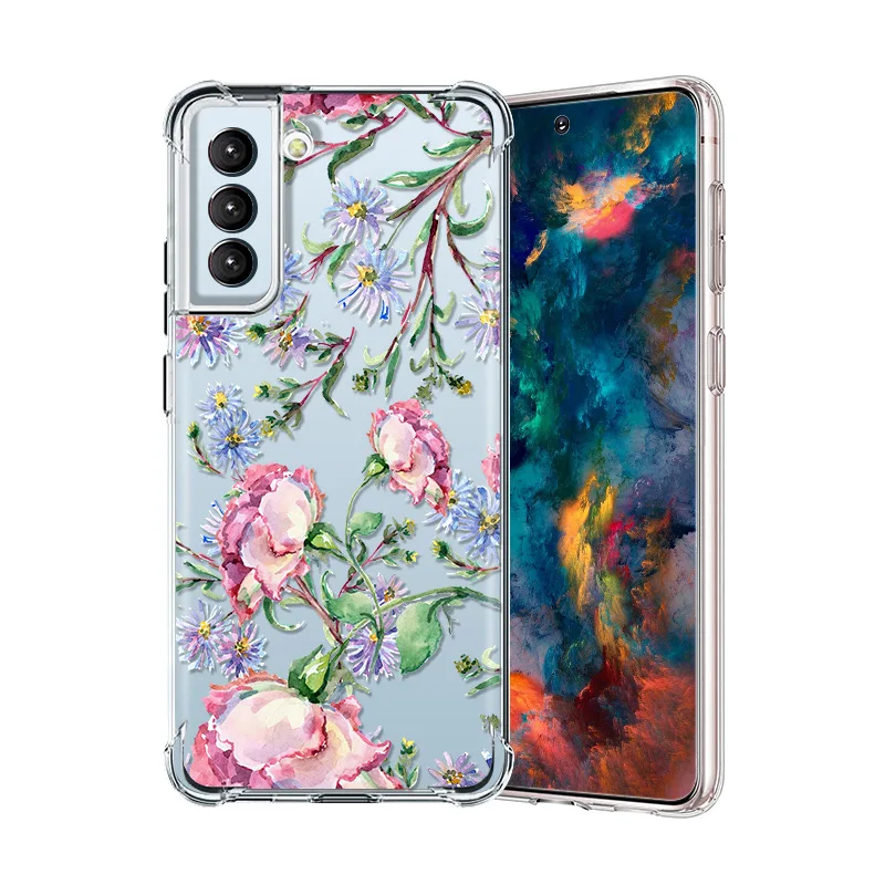 Luxury Phone Cases Samsung Galaxy S22 Ultra - Luxury Flower Cover Pattern  Soft - Aliexpress