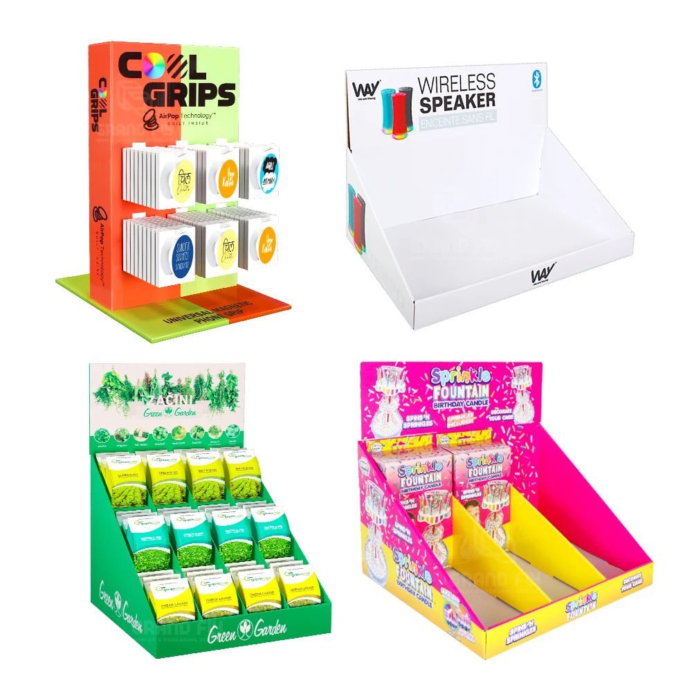 Custom Kraft Paper Pop up Display Cardboard Table Counter Top Box Display Case Countertop Cardboard Counter Display Box