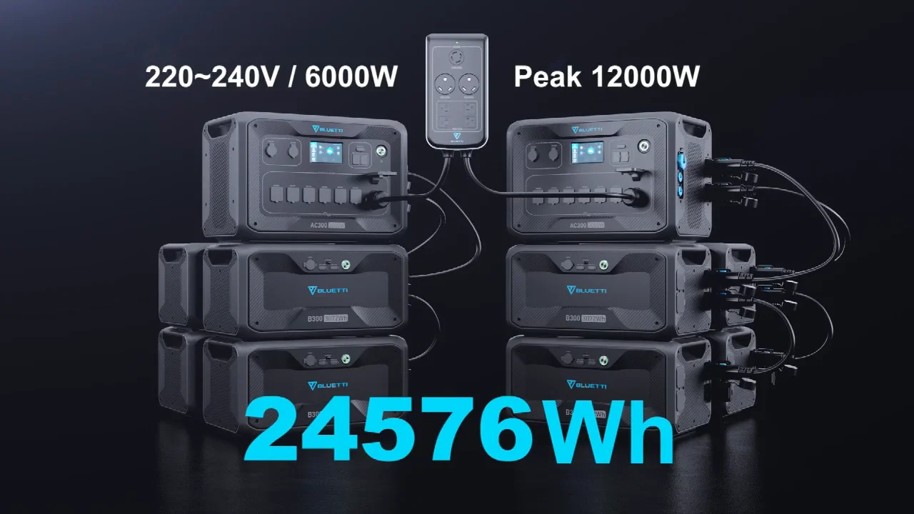 View of Bluetti Ac300&b300 3000w Solar Battery Backup Generator Solar Energy ...