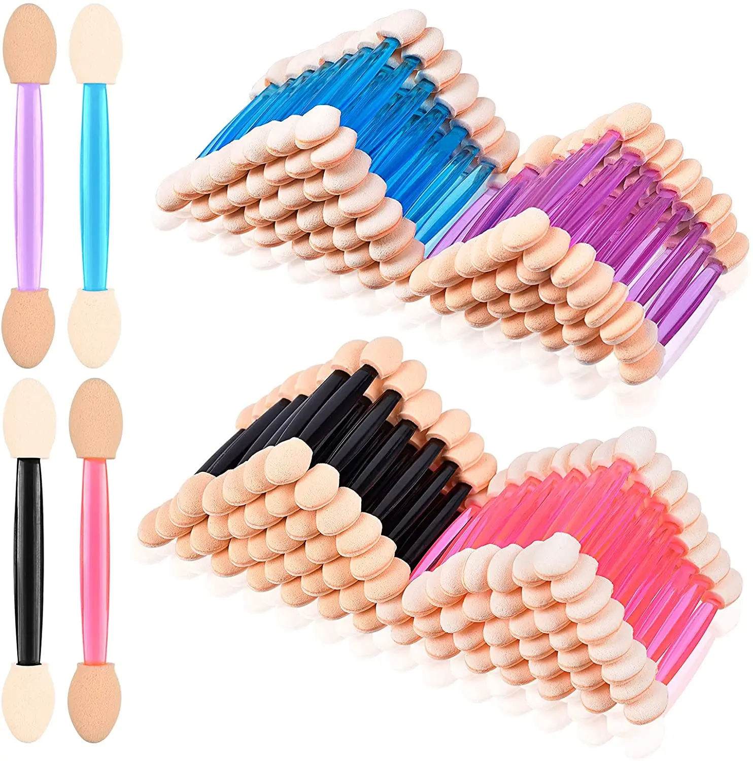 Single Travel Disposable Mini Eyeshadow Sponge Applicator Brushes Eye