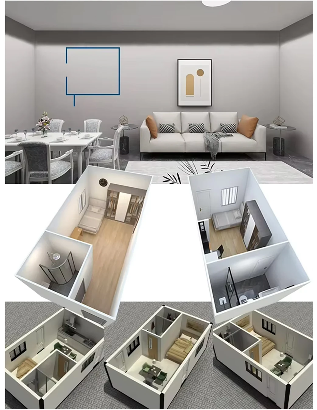 Customizable 40ft Detachable Container House with Glass Curtain Wall ...