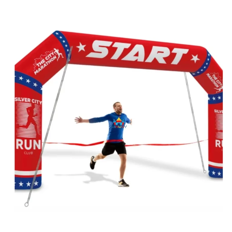 Custom Inflatable Arch Angel to Mark the Start / Finish Lines of Sports Events With Constant Air and Sealed Air Optional