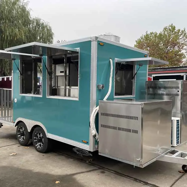 12-футовый грузовик для быстрого питания на открытом воздухе, мобильный кухонный грузовик для продажи еды
