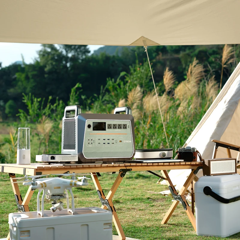 2000W Quick Charge LiFePO4 Solar Generator Air Conditioner Refrigerator Home Camping Portable Lithium 2kw Power Station