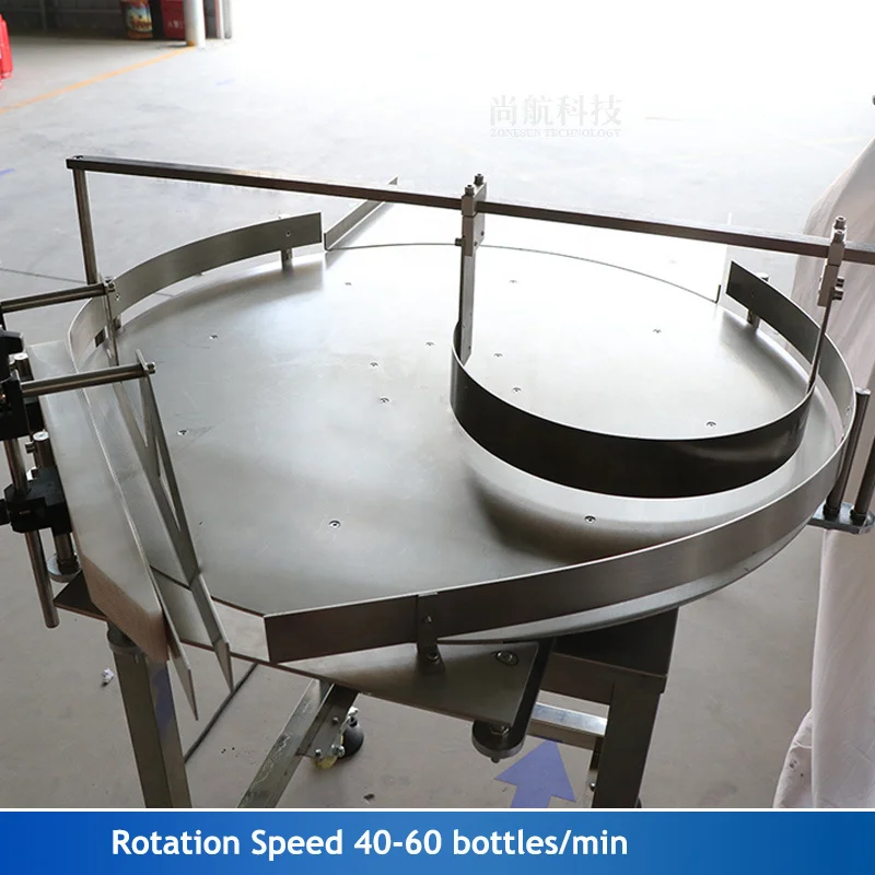 Automatic Stainless Steel Rotary Sorting Table Glass Bottle Unscrambler Machine