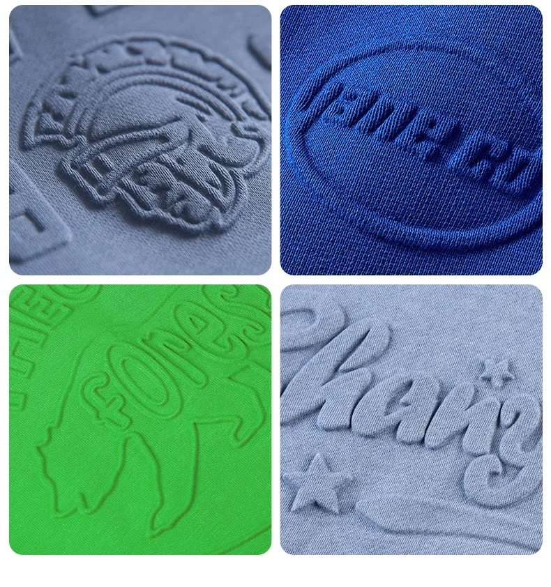 Custom Latest Designer Sweatshirt Embossed Streetwear Pullover Custom Logo 3d Premium Embossing Hoodie for Men