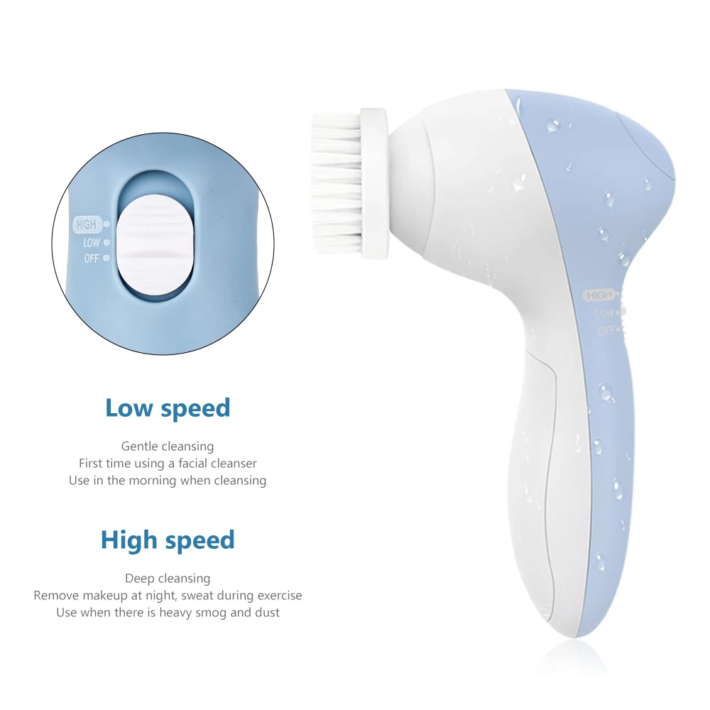 Face Cleansing Brush 3 in 1 Electric Exfoliating Massage Device Deep Cleaning Rotating Electric Facial Cleansing Brush