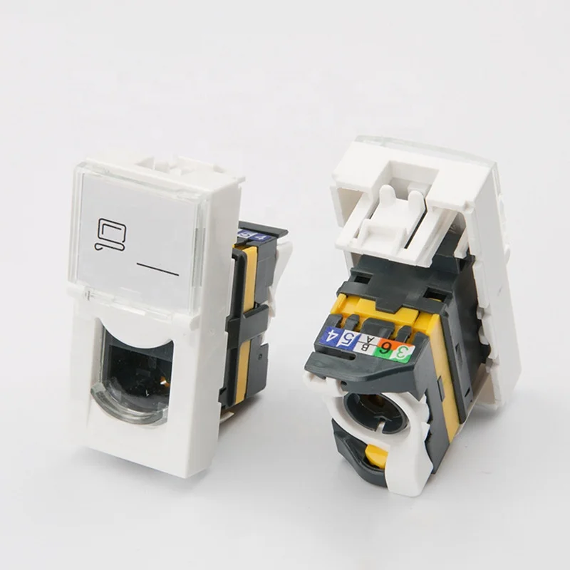 
Cat6a legrand Французская модель 76571 180 градусов Поворотный Тип безинструментальный модульный ethernet-разъем keystone с вращающейся кнопкой 