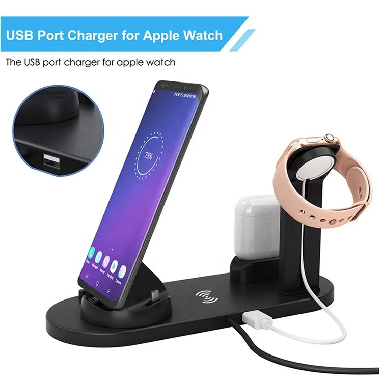 modern wireless charger mental wireless power bank phone mount certificate 4 IN 1portable 15W stand slim thin wireless charger