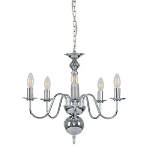 Nordic Restaurant Luminaire Light Fixture  Maria Teresha 5 Metal Arm Chandelier