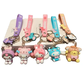 Ambr 2024 Cute Anime Kuromi Melody Sanrio Keychain Kawaii Cartoon Frog ...