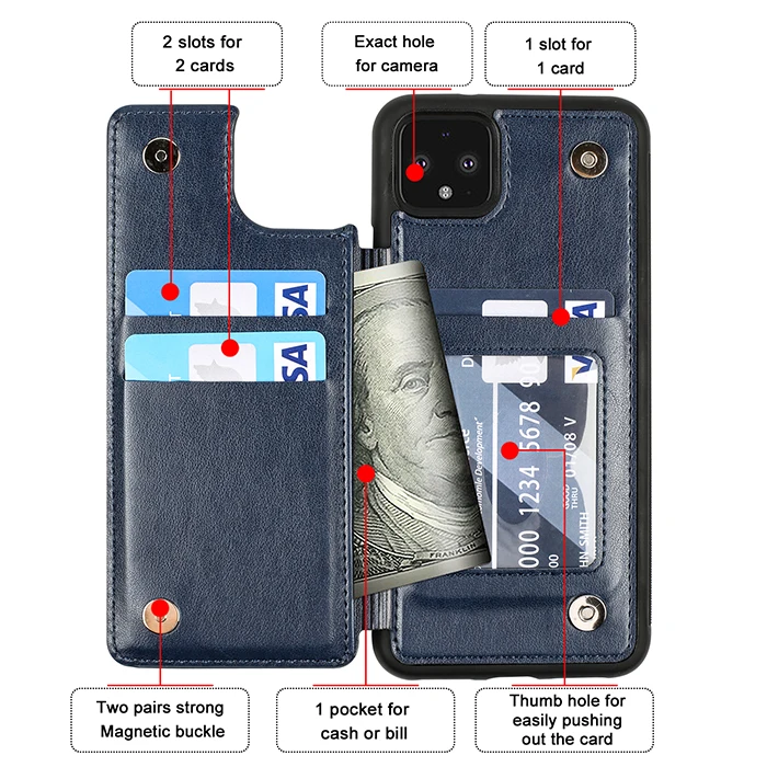 For Google Pixel 5 Pixel 4a 5g Phone Case Covers Shenzhen Shockproof PU Leather Flip Wallet Back Phone Case for Google Pixel 4XL