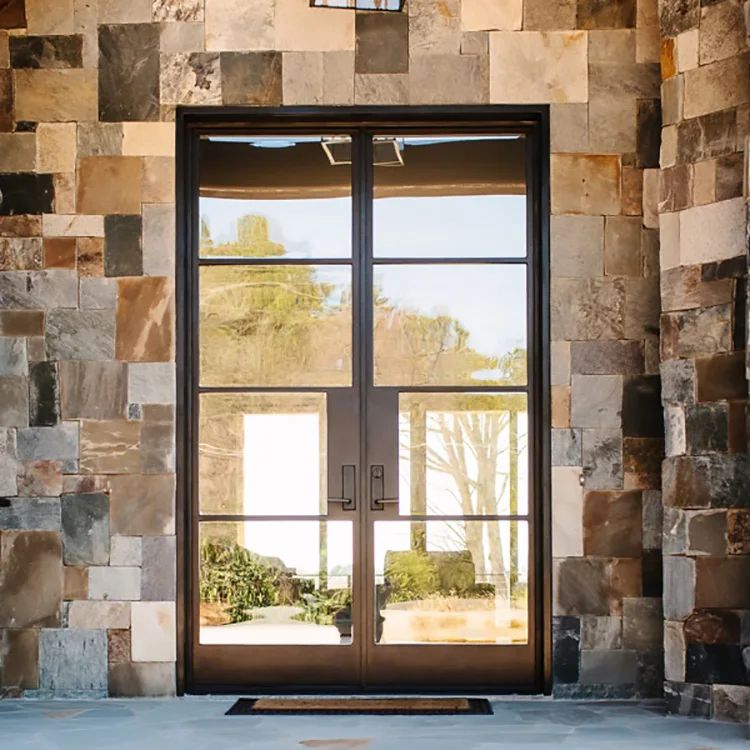 Customized Steel French Doors Modern Iron Door