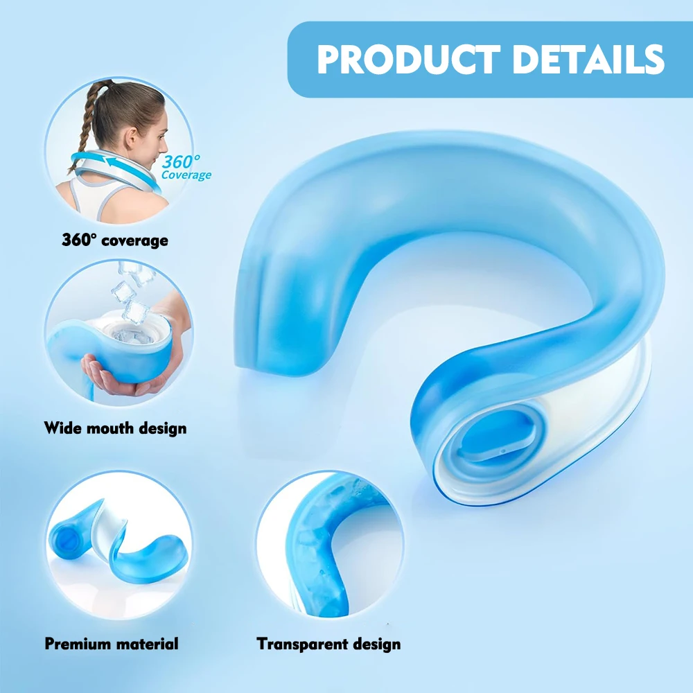 new design wholesale custom neck ice pack reusable wearable cooling neck wraps ice neck cooler tube ring