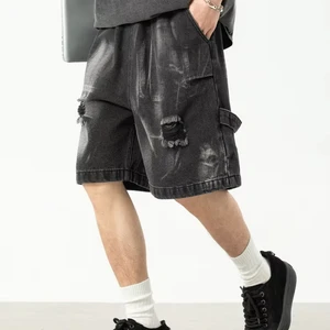 Men's Summer Casual Shorts Heavy Industry's New Breathable Washed Denim Retro CUSTOMIZED R&D Wholesale Sample