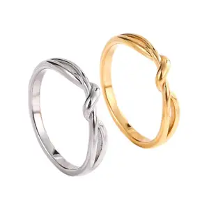 Rings Punk Light Luxury Endless Bond Nodules Teacher Ornaments Color-proof Dainty Trend Holiday Chunky Rings