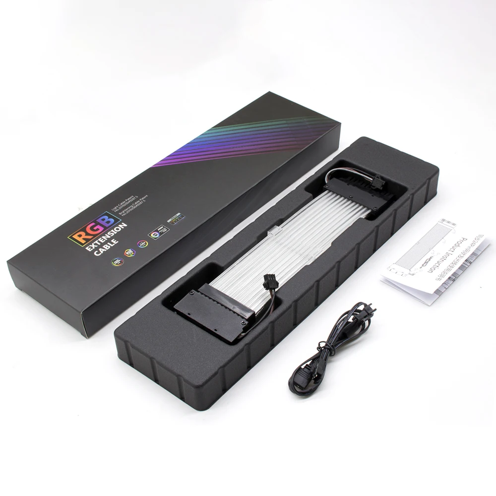 Pc Rgb Cable Argb Extension Sleeved Cable Kit Custom Power Supply