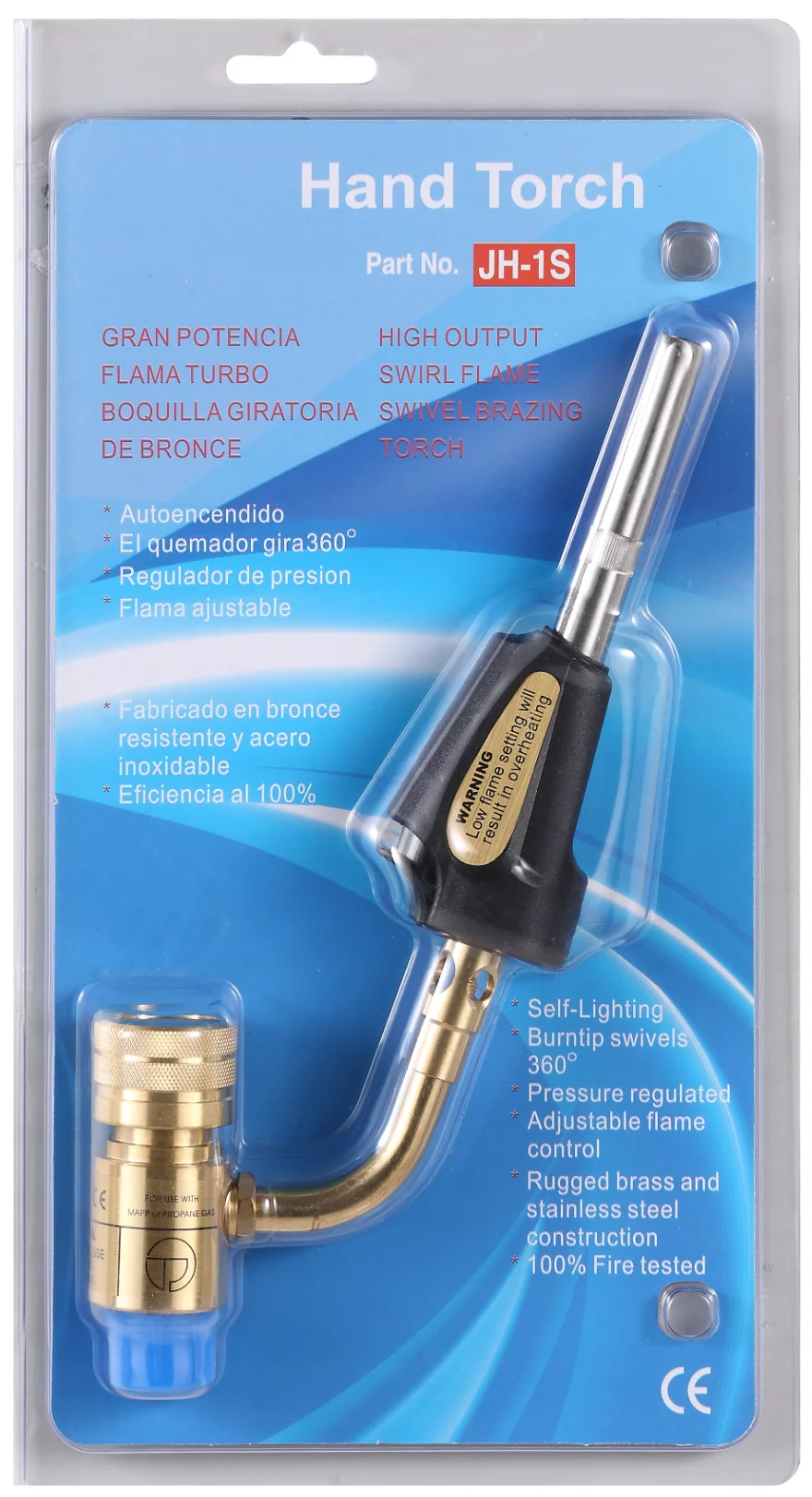 Propane Torch With 6FT Hose – Brass Turbo Torch Head, QCC CGA600, 8004 BTU/hr For Soldering, Brazing, Welding & BBQ