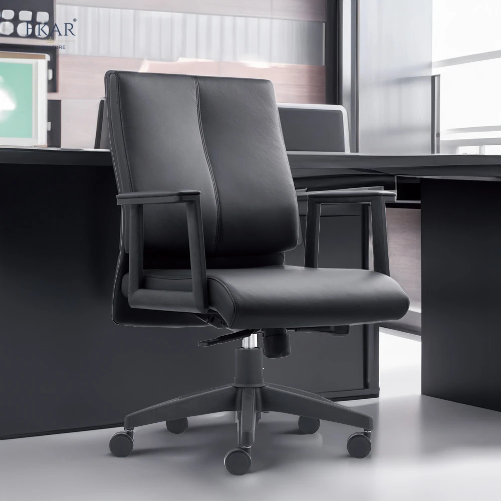 Premium Top-Grain Leather Office Chair with Ergonomic Armrests supplier