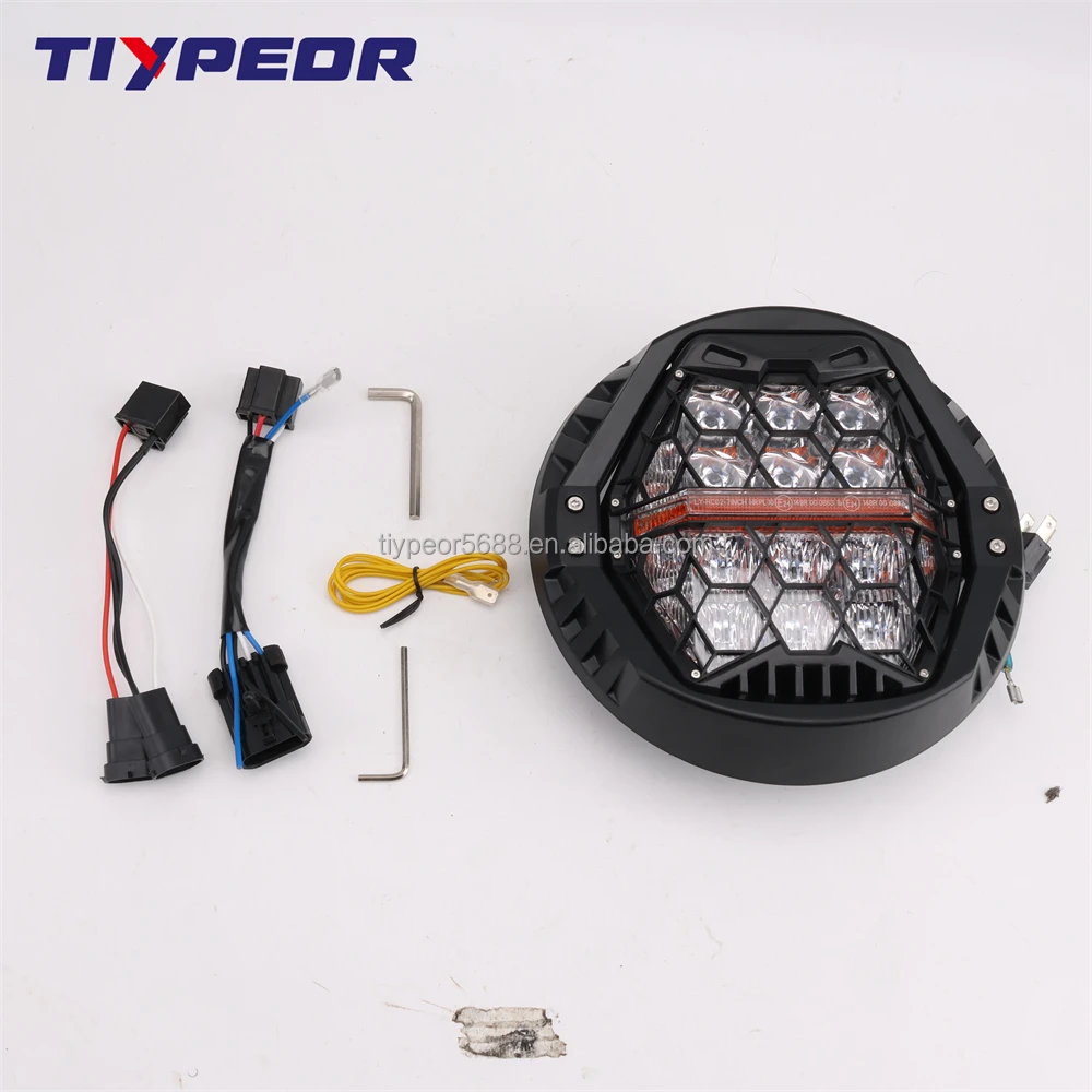 product tiypeor emark dot approved high power light 7inch led headlight kits headlamp drl motorcycle lighting for harley dyna and glide-3