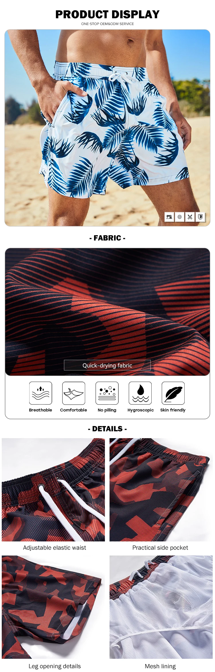 Summer New Beachwear Printed Men's Seaside Shorts Sports Swimming Trunks Beach Swim Trunks Surf Shorts414_voghion.com