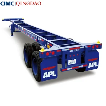 CIMC Qingdao 20ft 40ft gooseneck light weight skeleton trailer container chassis