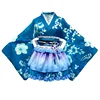 Sky blue-hair accessory top dress waist seal waist flower leg or