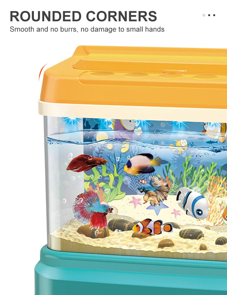 Simulation funny electric aquarium kids educational game magnetic fishing toy