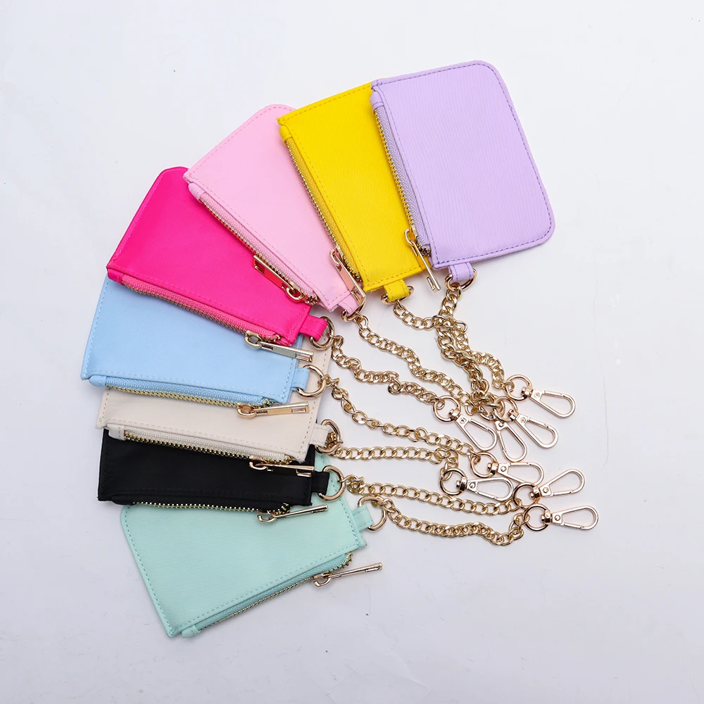 Colorful Mini Coin Purse Keychain Card Holder Oem Welcome
