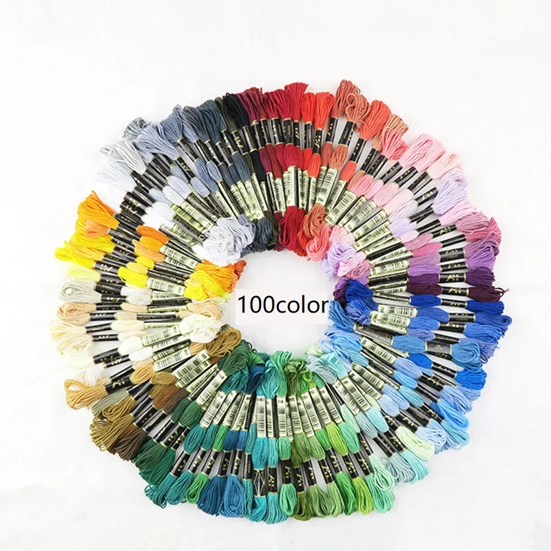 447 Colors Airo 8m 20/50/100pcs Eco Friendly Handmade Colorful Cotton Woven Floss Embroidery Thread Cross Stitch Sewing Thread