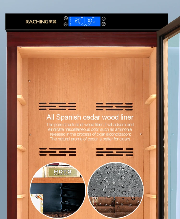 Raching  Factory Direct Offer More Than 1000 Cigars  Climate Controlled Precise Electronic Cigar Humidor Cabinet