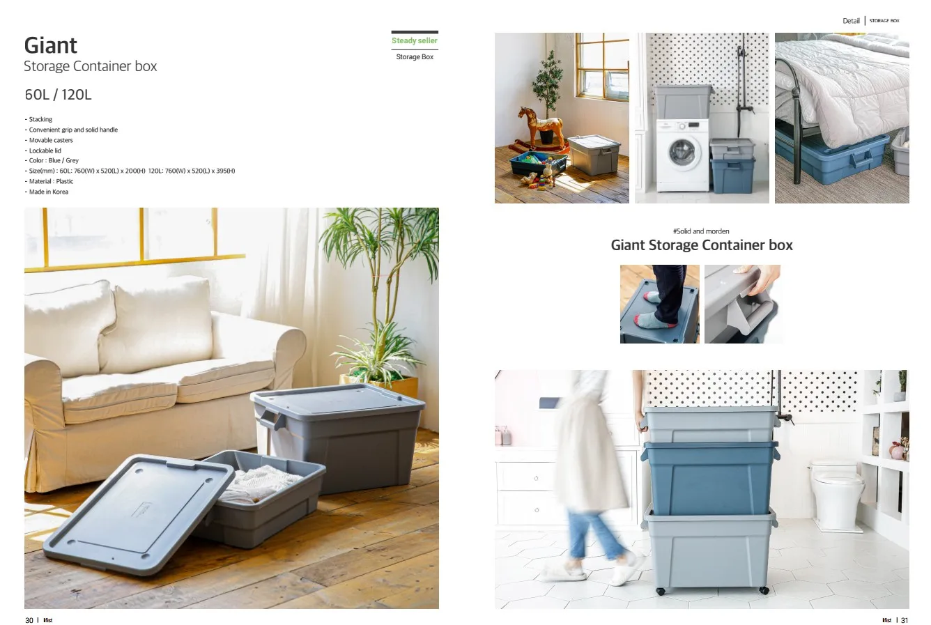 Stackable Plastic Storage Box Tote Organizing Container With Durable