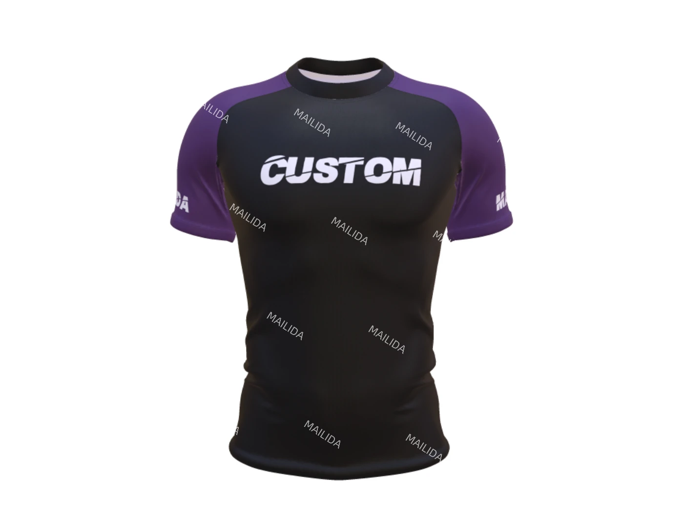 Dropshipping Free Mock up Custom Summer UPF50+ Youth&Adult Blank Short Sleeve Polyester Level Rash Guard Bjj No Gi Rashguard