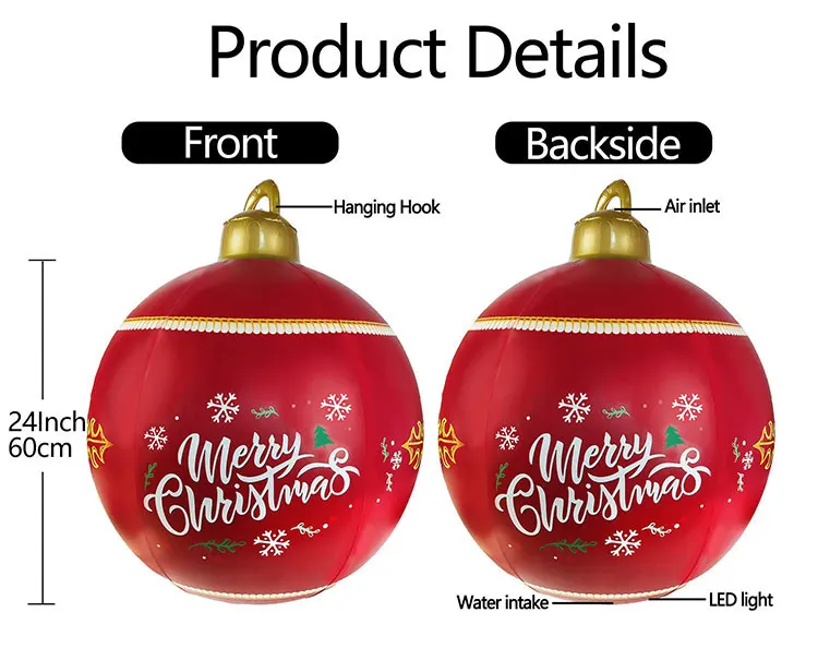 Giant Pvc Ball Outdoor Christmas Inflatable Decorated Ball Large