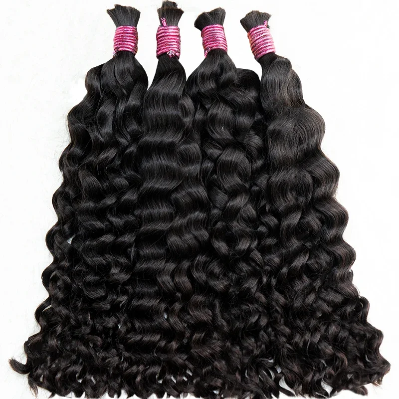 Giliai banguoti žmogaus plaukai, neapdoroti, dideli, Cabelo Humano, 100 % bohemiški, juodi garbanoti plaukai._voghion.com