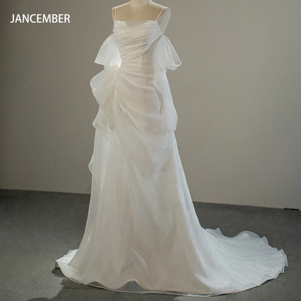 open lace back dress Plus-Size Chic And Modern Pleated Satin A-Line Wedding Dress With  Detachable Topper main image 1
