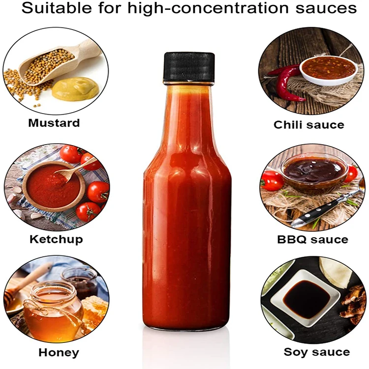 90ml 100ml 150ml Glass Bottle Hot Sauce Bottle Chili Tomato Sauce Glass Bottles With Screw Cap