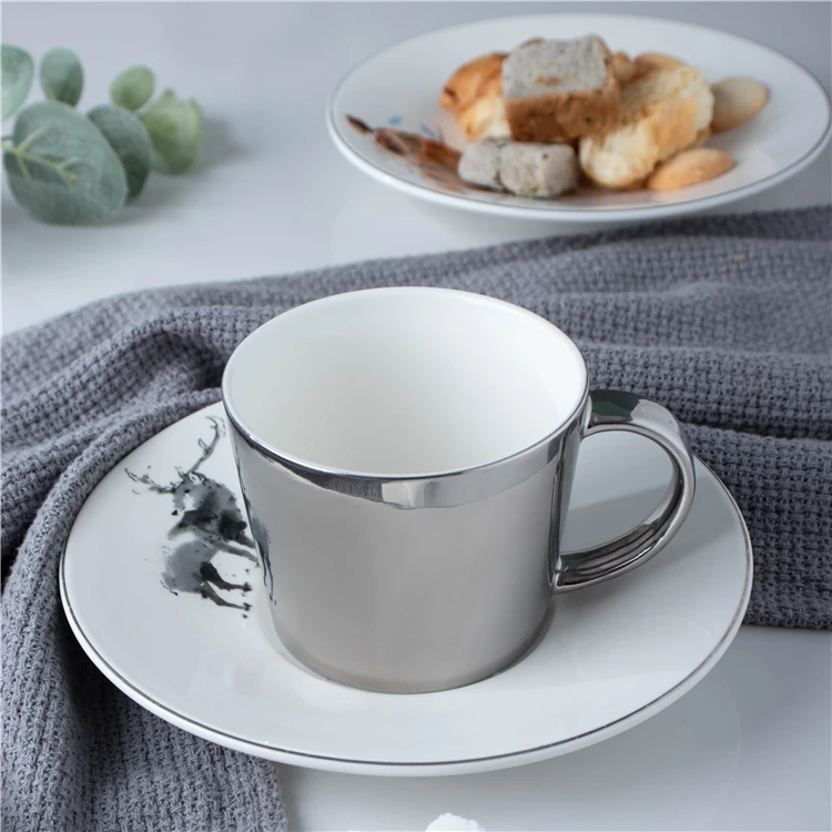 Newest Wholesale Originality Fancy Reflective Tea Set Ceramic Coffee