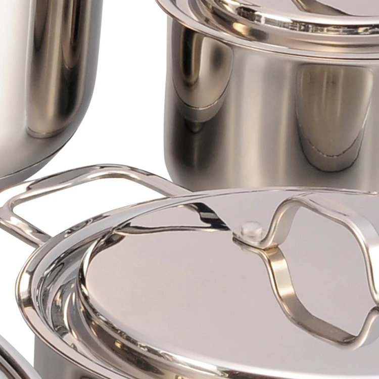 12Pcs Kitchen Ware Stainless Steel Soup Pot Sets Non Stick Cookware Set With Steel Lid factory