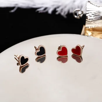 AA018881 Stainless Steel Heart Stud Earrings Women Love Stud Earrings Jewelry