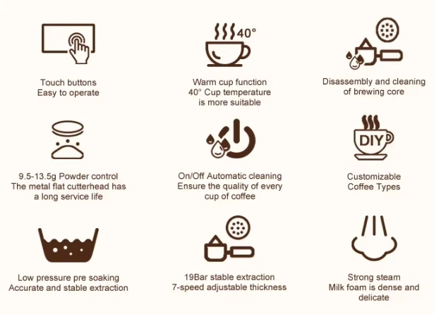 product maquina de cafe expresso smart fully automatic hot milk water steam latte cappuccino espresso coffee machine-16